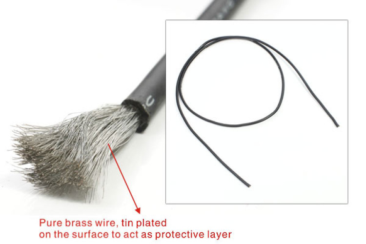 1004 Wire BLACK 14AWG (400/0.08) OD:3.5   1m