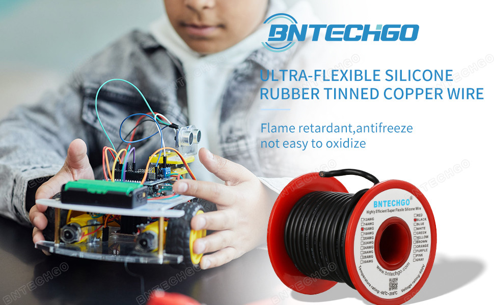 1005 Wire BLACK 16AWG (252/0.08) OD:3.0   1m