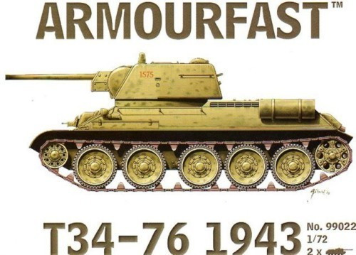 99022 Soviet T-34/76 1943 1/72 : Pack includes 2 snap together tank kits