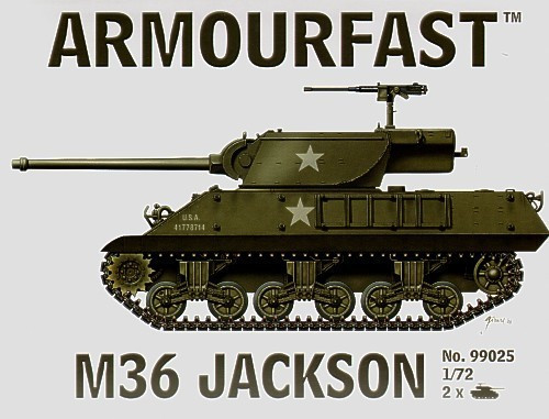99025 M36 Jackson 1/72 Pack includes 2 snap together tank kits