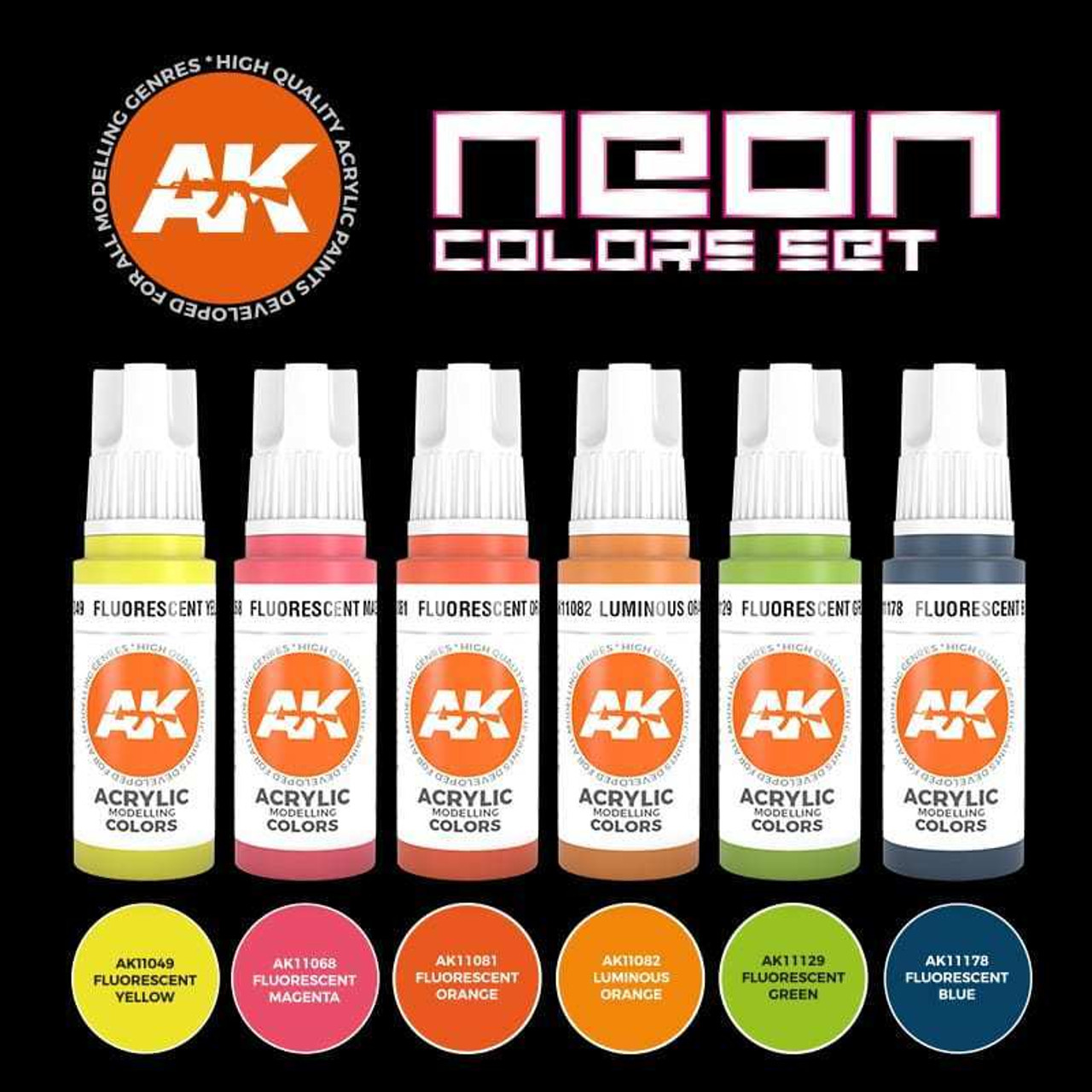 AKI11610 AK Interactive 3G Neon Color Set