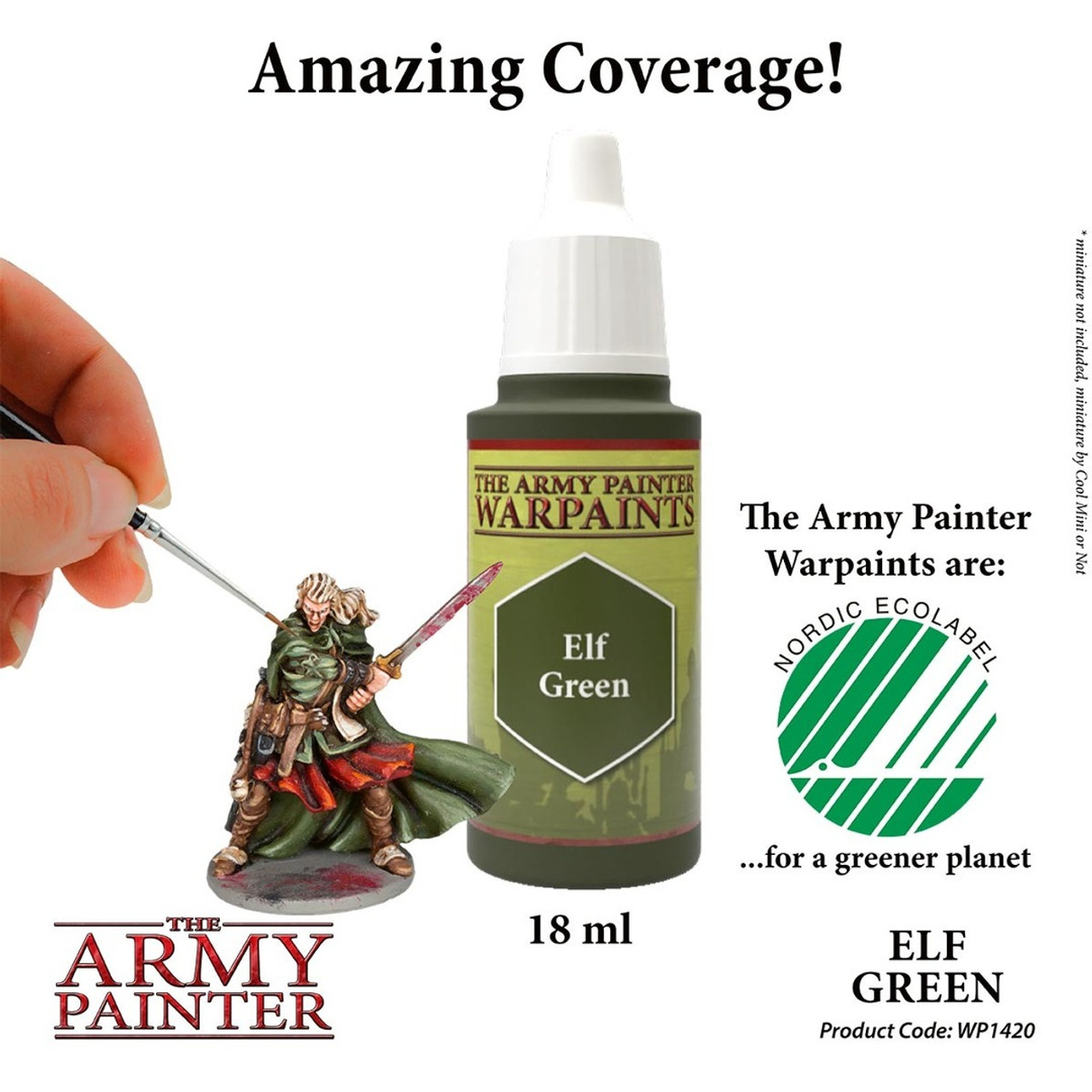 ARMWP1420 Elf Green - Acrylic Paint for Miniatures in 18 ml Dropper Bottle