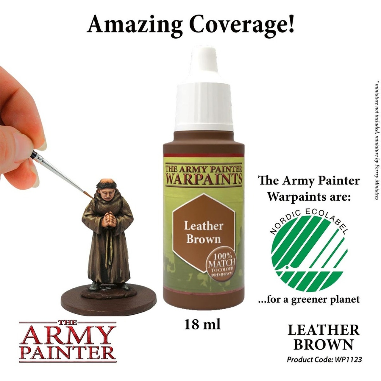ARMWP1123 Leather Brown -Acrylic Paint for Miniatures in 18 ml Dropper Bottle