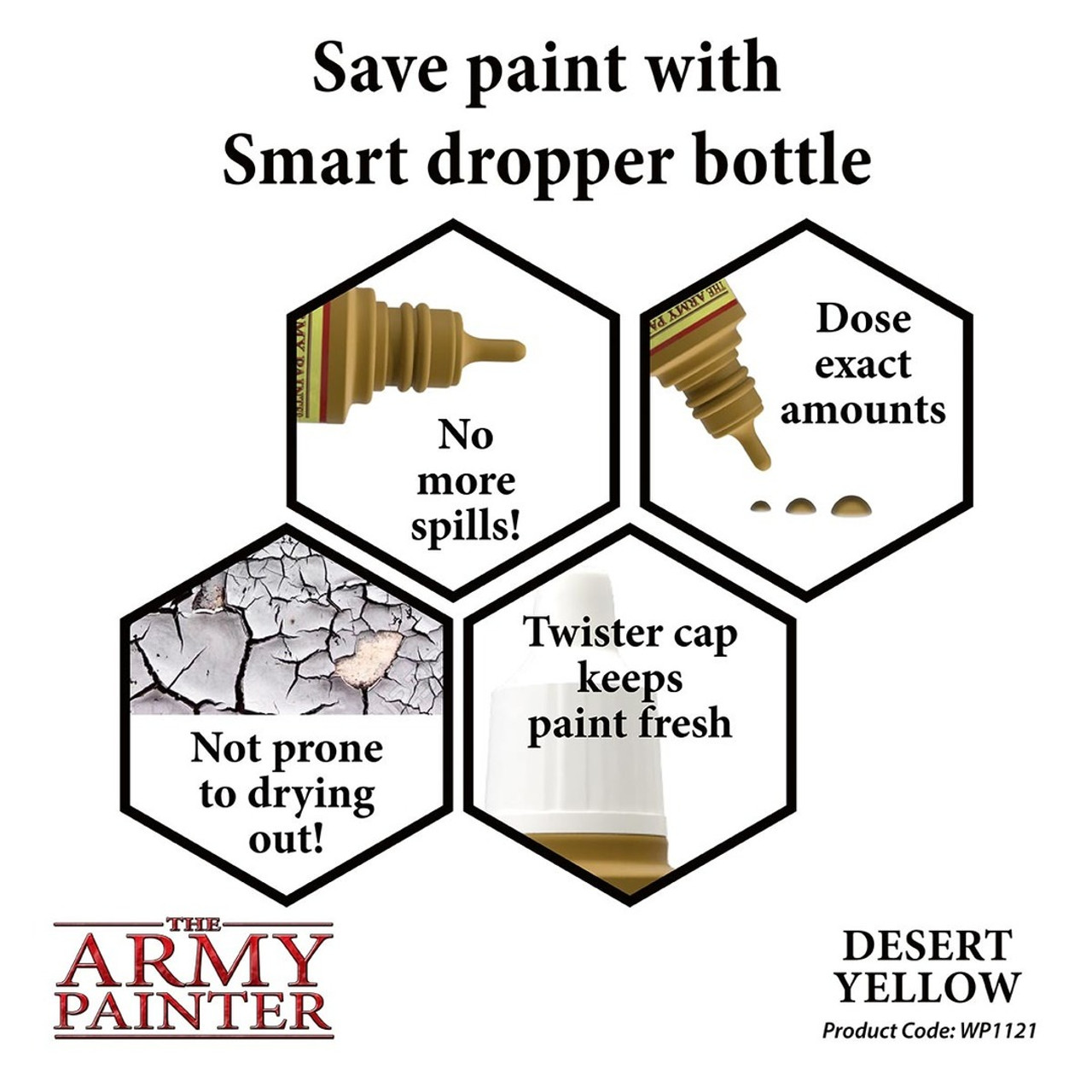 ARMWP1121 Desert Yellow -Acrylic Paint for Miniatures in 18 ml Dropper Bottle