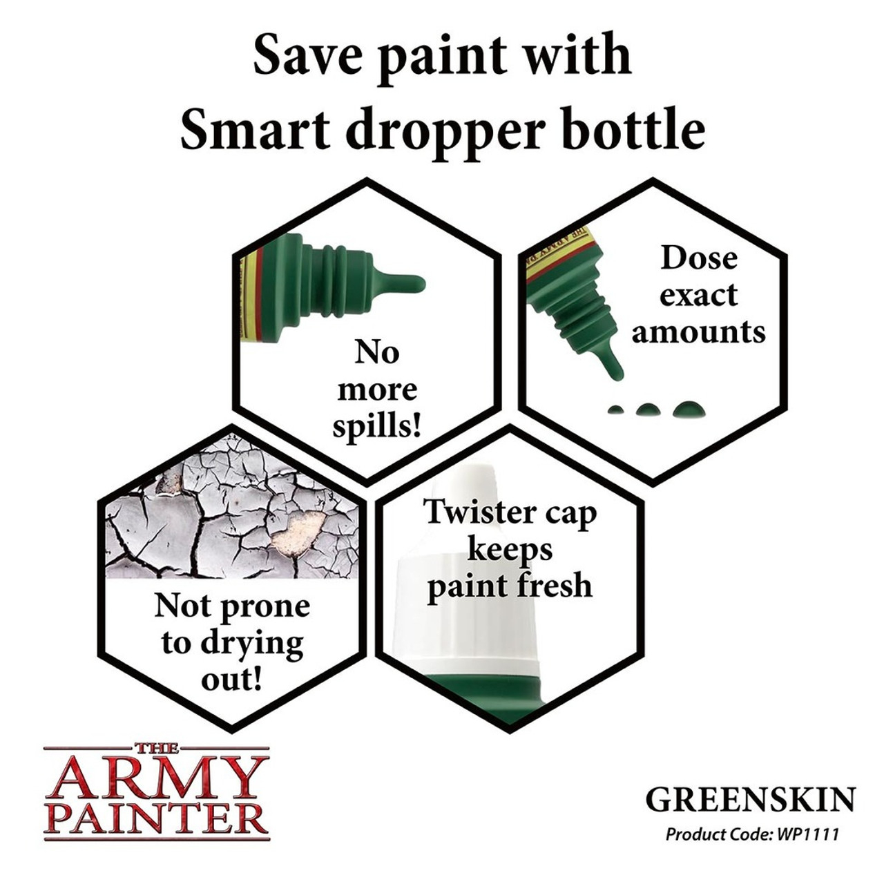 ARMWP1111 Greenskin  -Acrylic Paint for Miniatures in 18 ml Dropper Bottle