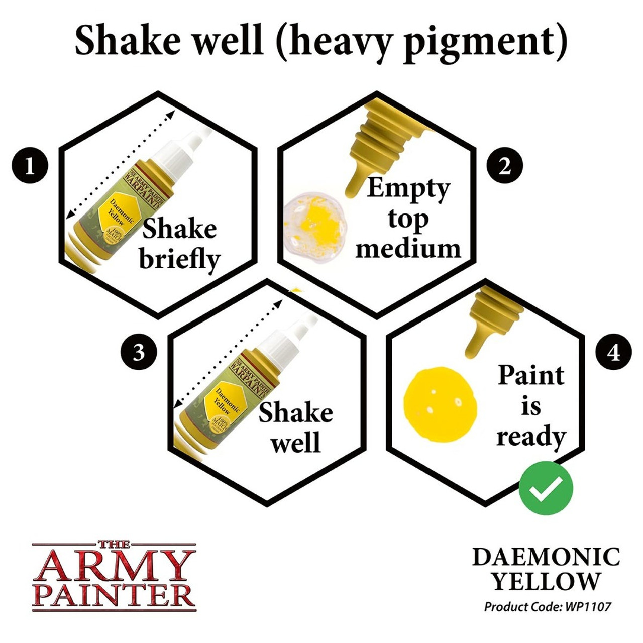 ARMWP1107  Daemonic Yellow -Acrylic Paint for Miniatures in 18 ml Dropper Bottle