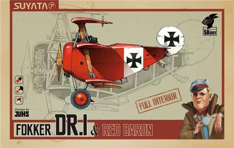 SUYSK001 Fokker Dr.I & Red Baron Cartoon Model