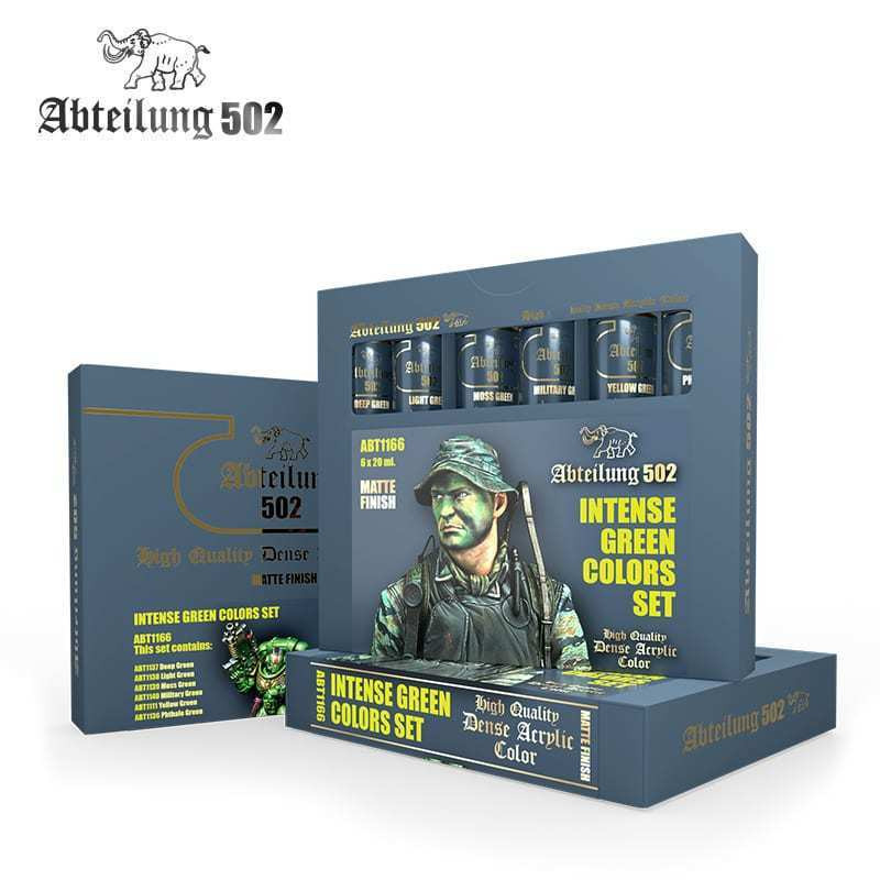 1166 Intense Green Acrylic Paint Set (6 Colors) 20ml Tubes