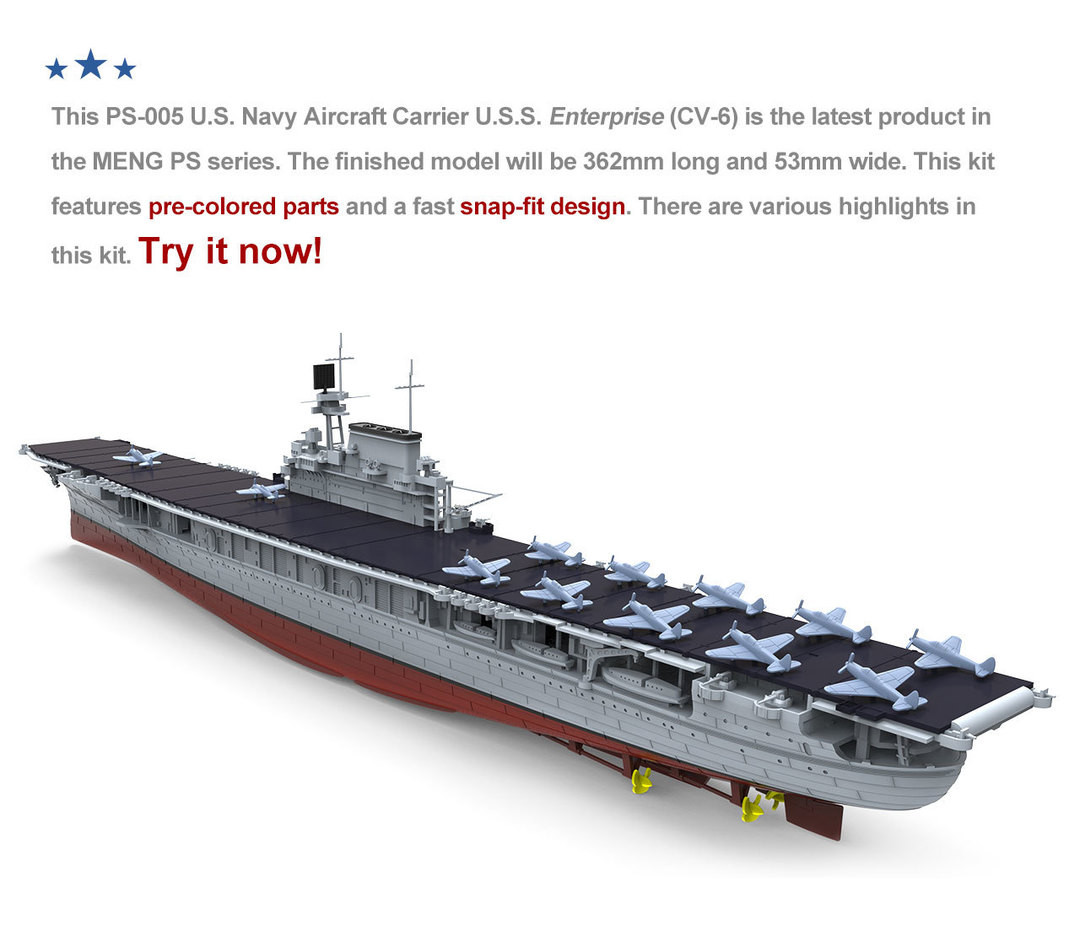 PS05 US Navy Aircraft Carrier Enterprise (CV-6) 1/700