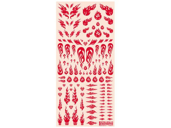 HiQ Parts Tattoo Decal 03 "Fire" Clear White (1pc)