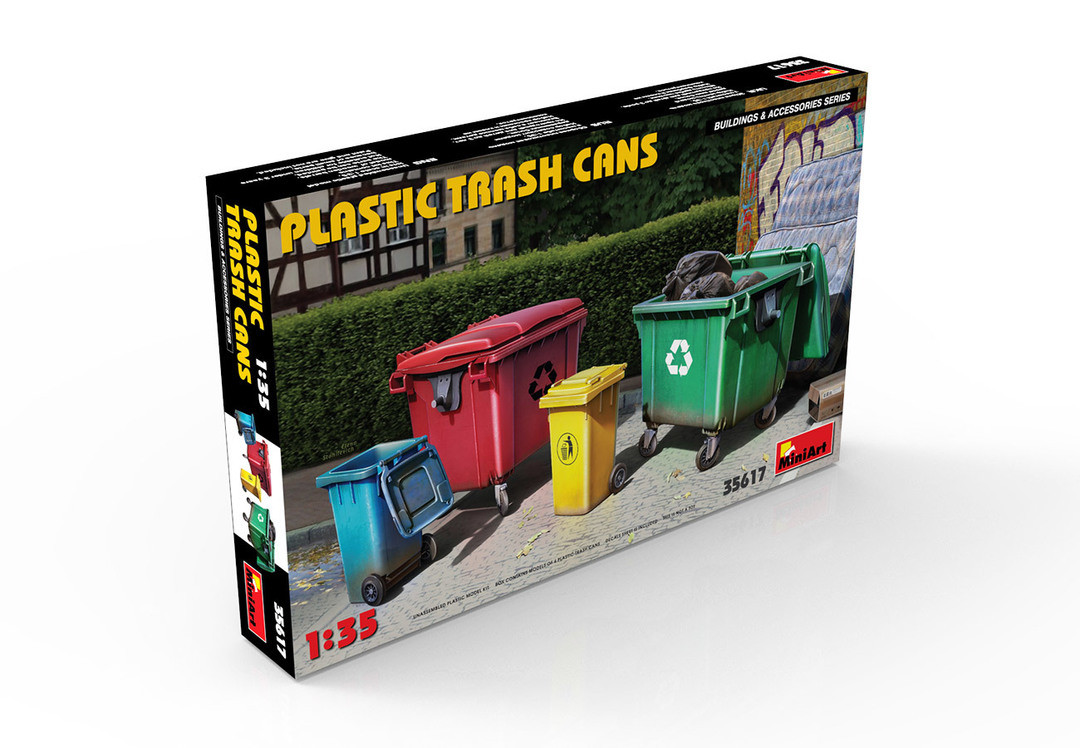 35617 Plastic Trash Cans (4)  1/35