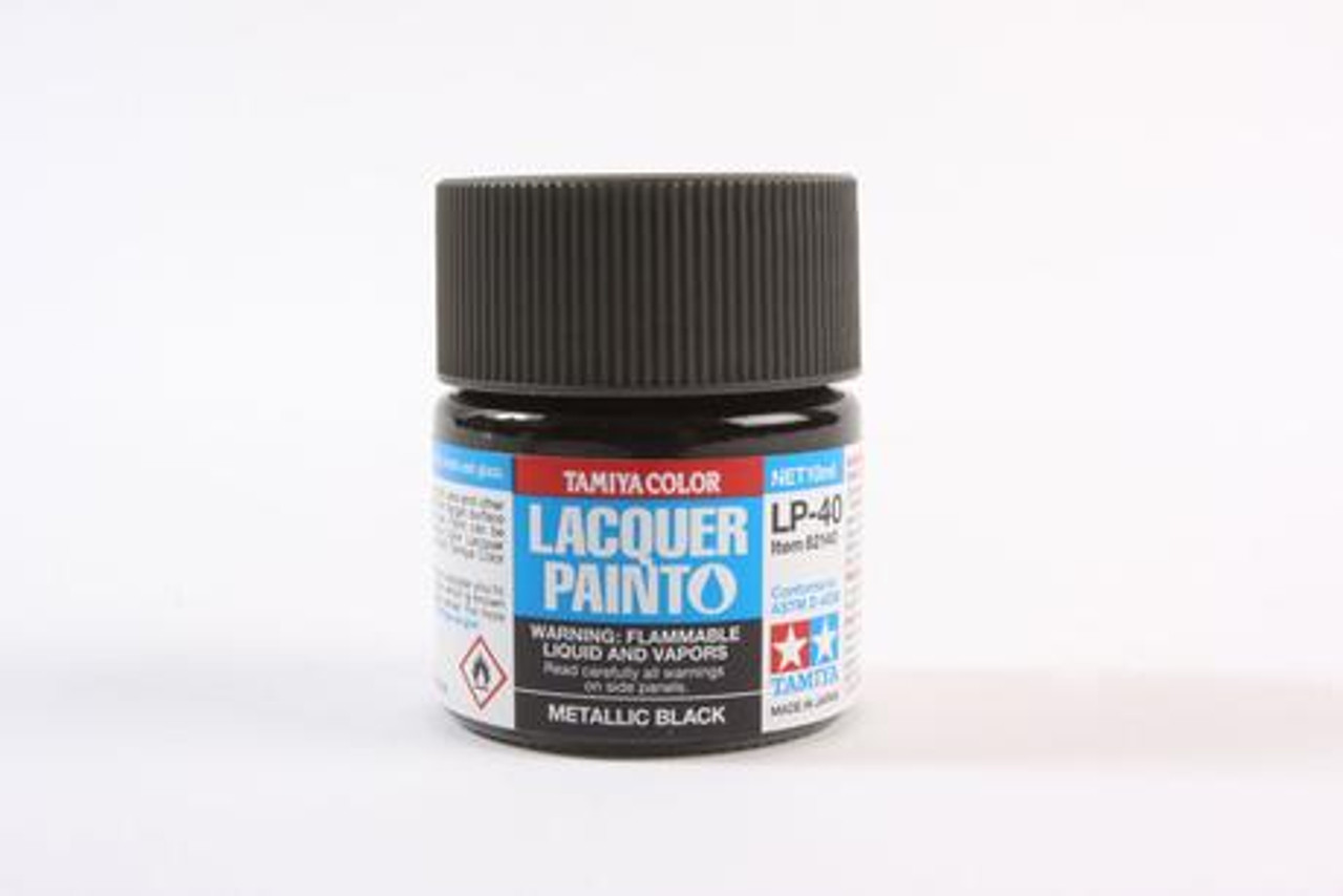 Tamiya 82140 Lacquer Paint LP-40 Metallic Black model paint 10 ML bottle