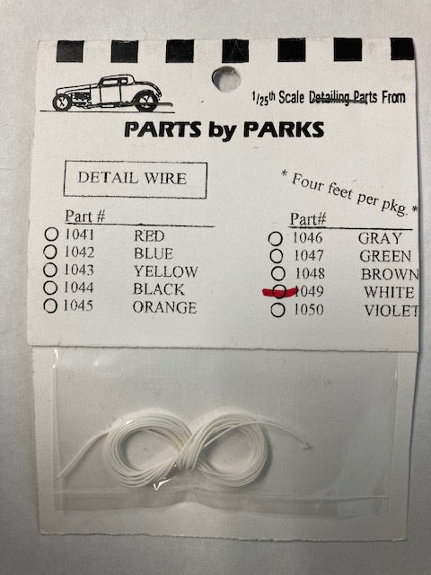 PBP1049 White 4 Ft. Detail Plug Wire 1/25