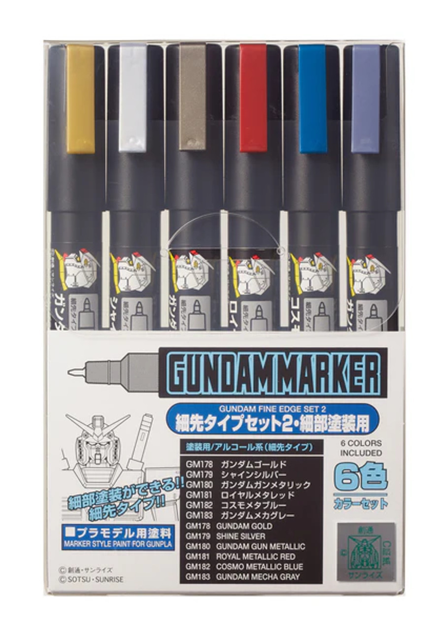 GNZGMS126 Gundam Marker Ultra Fine Set 2 (6pcs)