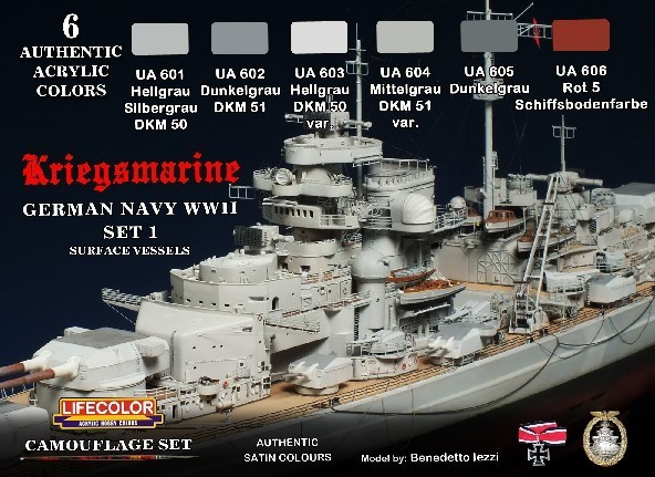 CS9 German WWII Kriegsmarine #1 Camouflage Acrylic  Set (6 22ml Bottles)