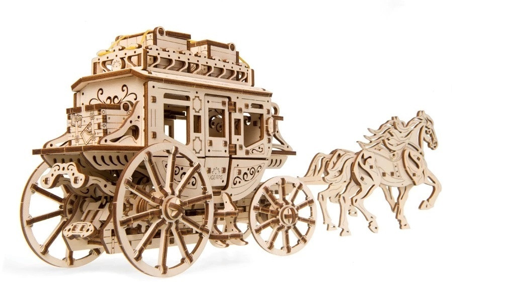UGears Stagecoach mechanical model kit