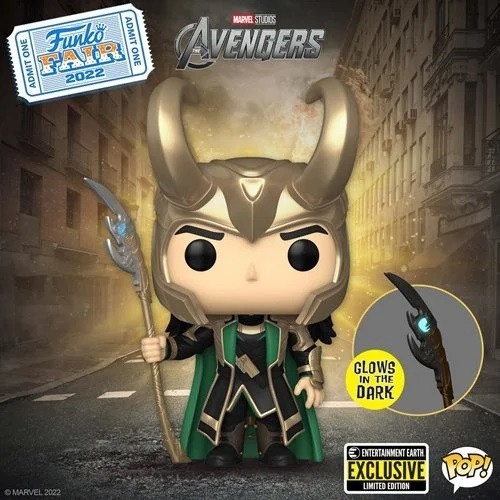 62706 Avengers Loki with Scepter Pop! Vinyl Figure - Entertainment Earth Exclusive