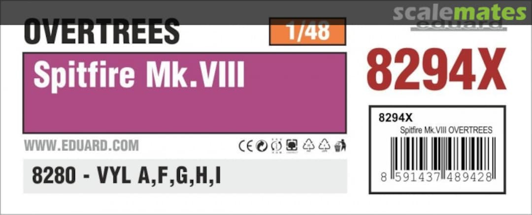 EDU8294X Eduard 1/48 Spitfire Mk.VIII OVERTREES