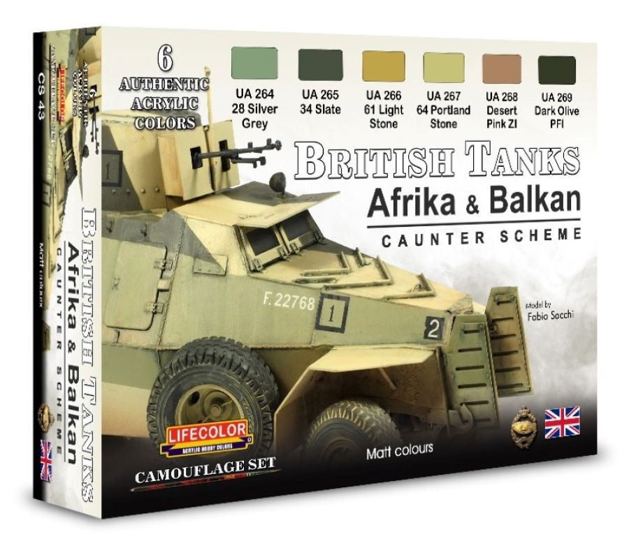 CS43  British WWII Tanks Afrika & Balkan Caunter Scheme #1 Acrylic Set