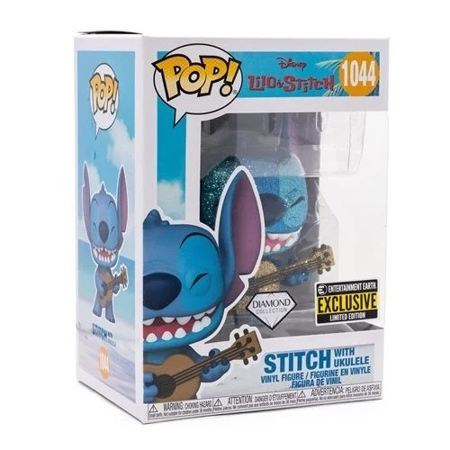 57488 Lilo & Stitch Stitch with Ukulele Diamond Glitter Funko Pop! Vinyl Figure - Entertainment Earth Exclusive