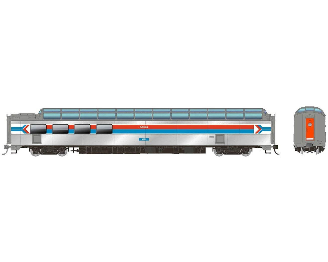 RPI175012 HO SP Dome-Lounge w/Flat Sides: Amtrak - Phase 1: #9372