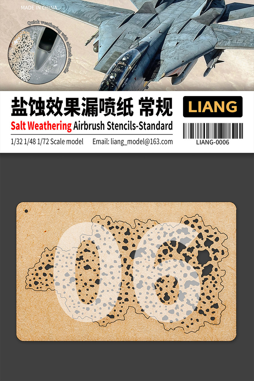LIA0006 Salt Weathering Effects Airbrush Stencils-Sparse