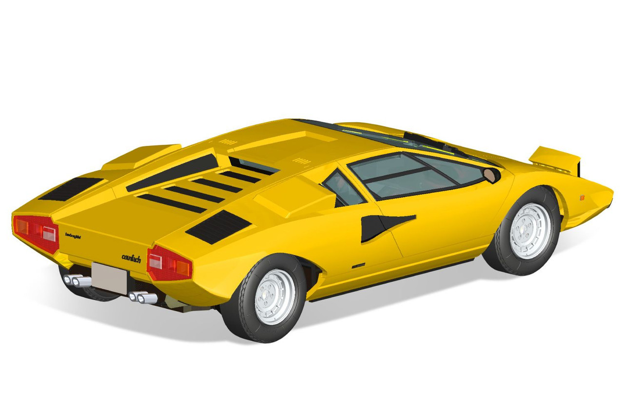 AOS06534  SNAP KIT #20-B Lamborghini Countach LP400(Yellow) 1/32