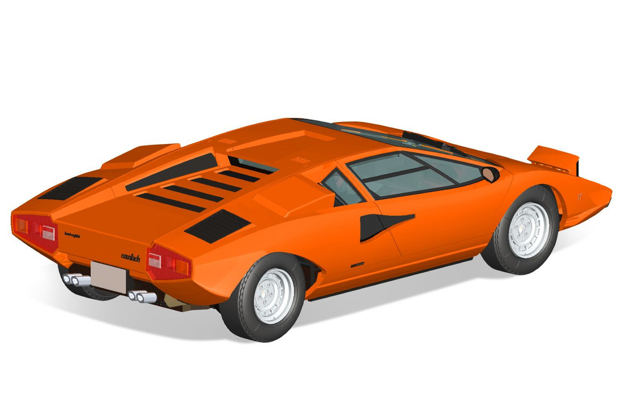 Aoshima 1/32 SNAP KIT #20-C Lamborghini Countach LP400(Orange) 4905083065358