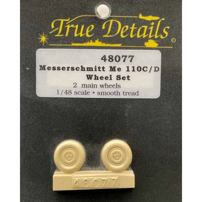 TDT48077 1/48 Messerschmitt Me-110C/D Wheel Set 2 main Wheels, smooth tread