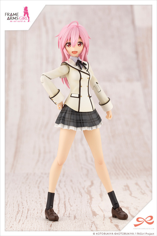 KBYJK005 Sousai Shojo Teien Series Ao Gennai Wakaba Girls’ High School Winter Clothes Dreaming Style Happy Monochrome, 1/10 Figure Kit
