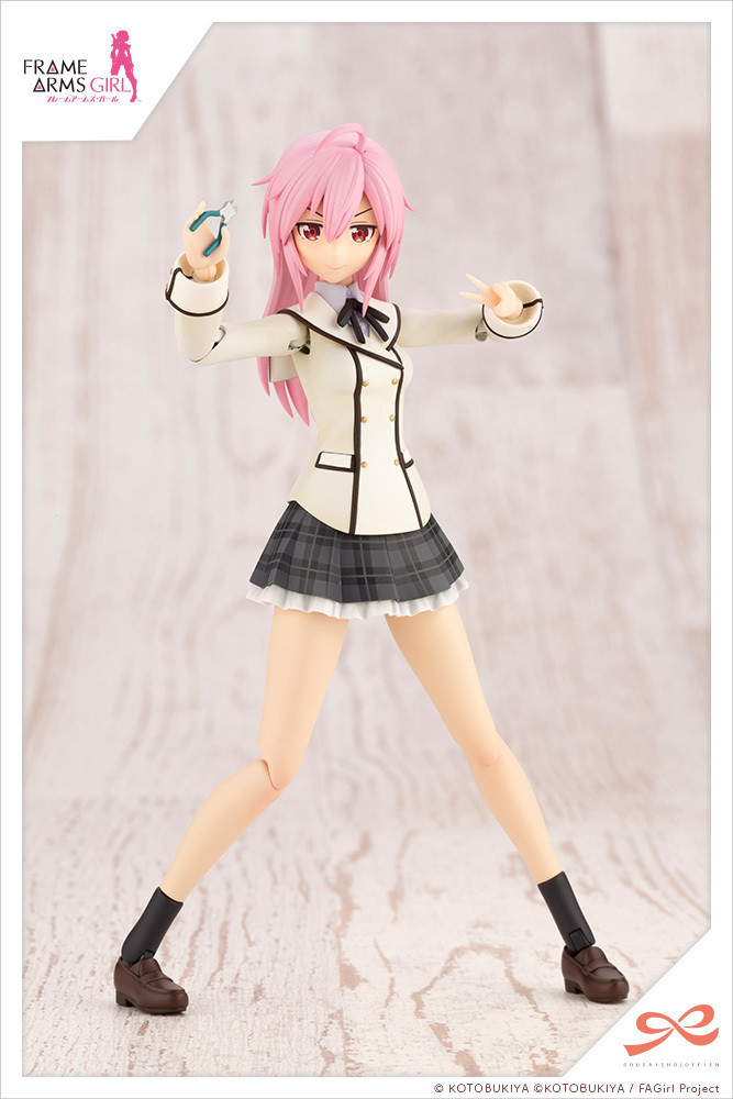 KBYJK005 Sousai Shojo Teien Series Ao Gennai Wakaba Girls’ High School Winter Clothes Dreaming Style Happy Monochrome, 1/10 Figure Kit
