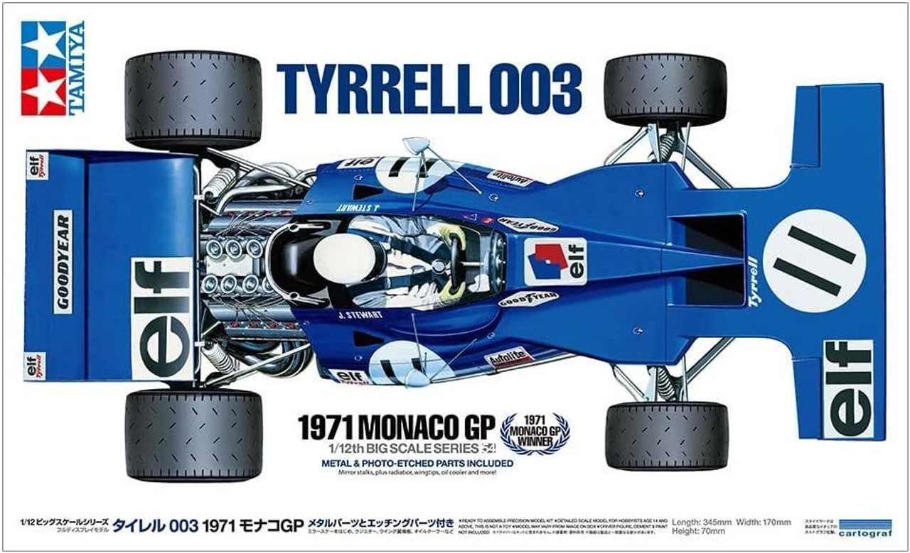 TAM12054 Tyrrell 003 '71 Monaco GP w/Etch Parts 1/12