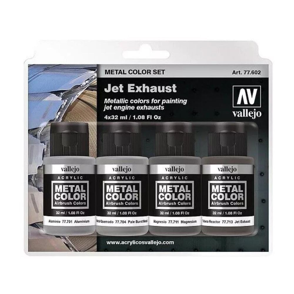 VLJ77602 32ml Bottle Jet Engine Exhaust Metal Color Paint Set (4 Colors) NoScale