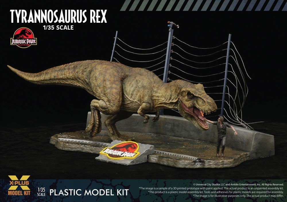 XPM411-200364TP X-Plus 1/35 Jurassic Park Tyrannosaurus Rex Plastic Model Kit