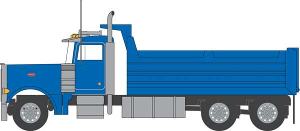 TWX47974 N Peterbilt 379 Dump Truck - Assembled -- BLUE