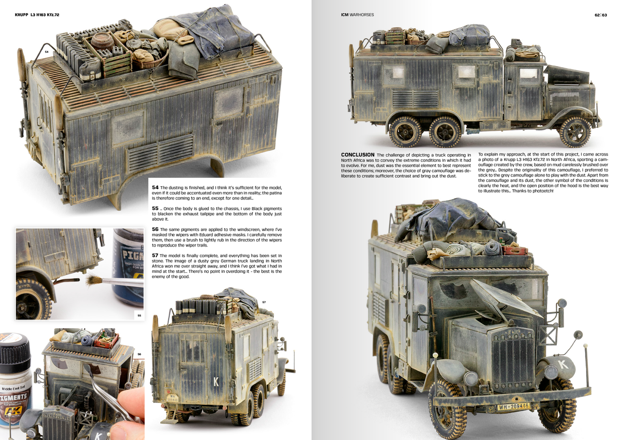 AKI130011  ICM - How to Paint & Weather WW2 Trucks Warhorses -Book