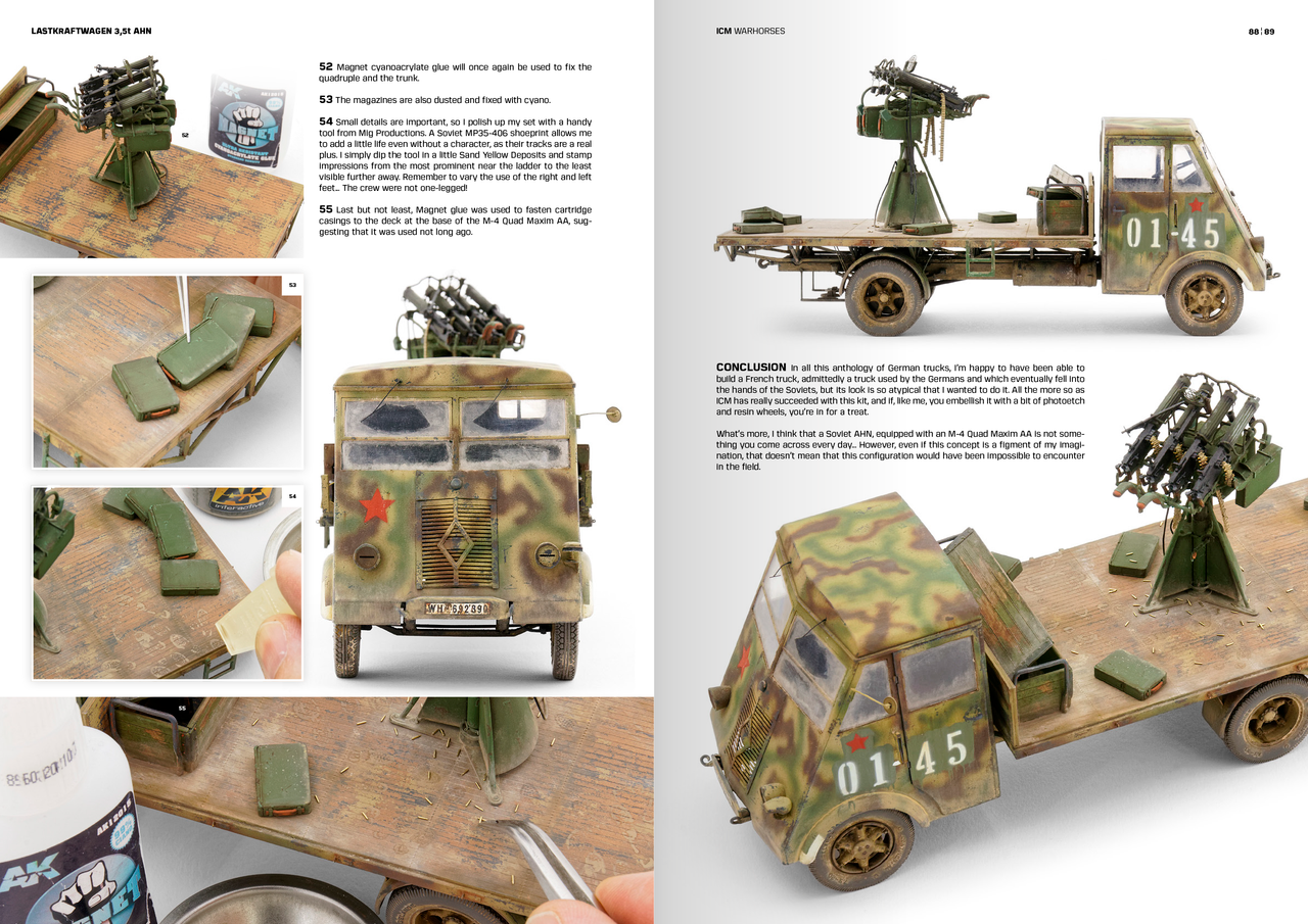 AKI130011  ICM - How to Paint & Weather WW2 Trucks Warhorses -Book