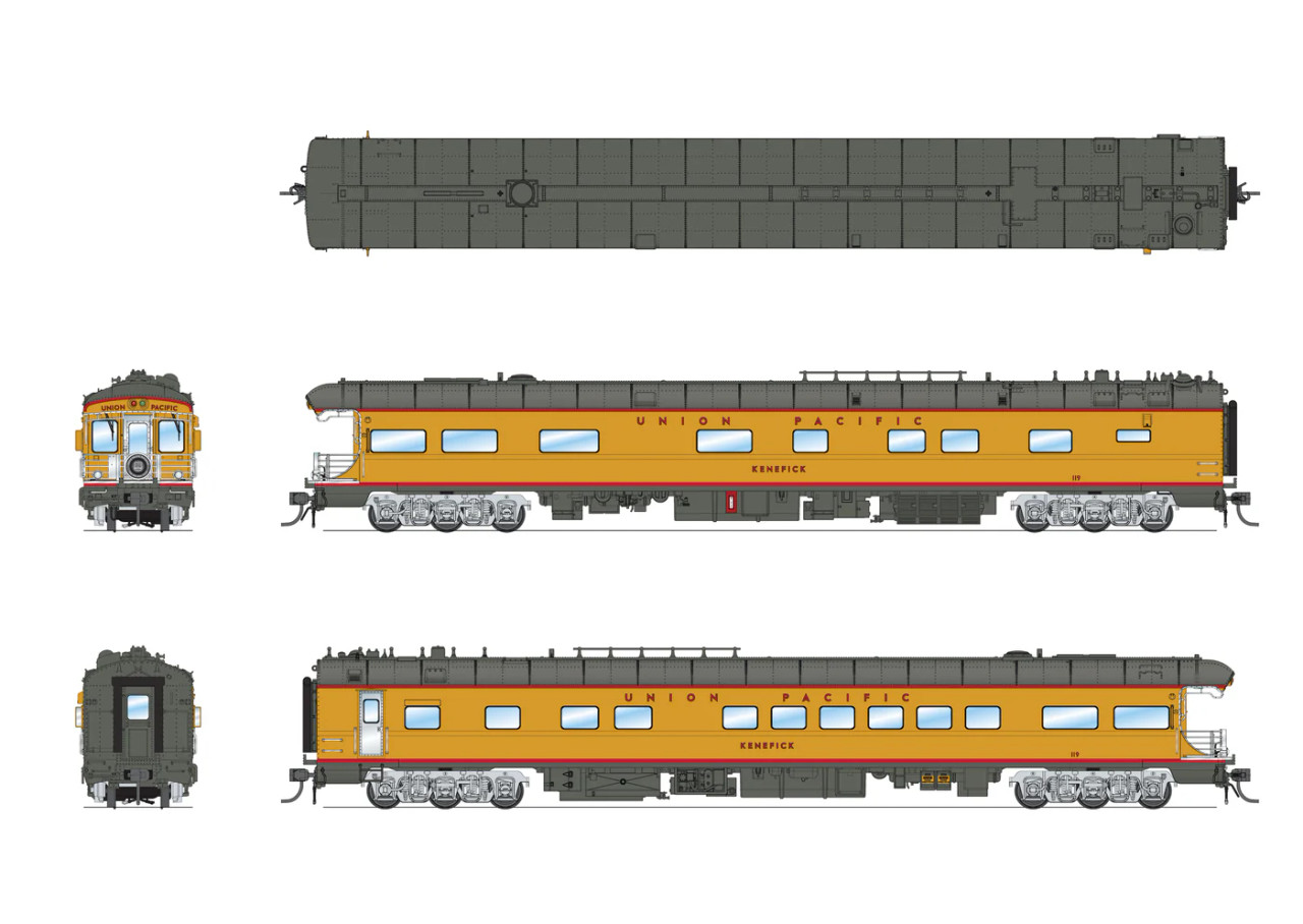 BLI9013 UNION PACIFIC BUSINESS CAR, UP #119 "KENEFICK", "BIG BOY TOUR" DRUMHEAD, HO SCALE