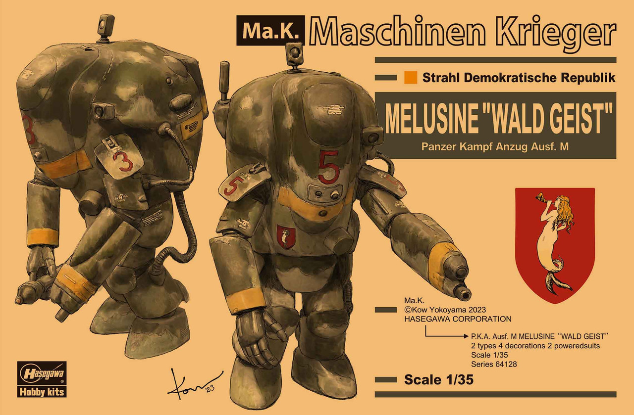 HSG64128 Hasegawa (Maschinen Krieger) 1/35 P.K.A. Ausf. M MELUSINE WALD GEIST (Two kits in the box) 				Maschinen Krieger HSG64128 Hasegawa (Maschinen Krieger) 1/35 P.K.A. Ausf. M MELUSINE WALD GEIST (Two kits in the box) 				Maschinen Krieger