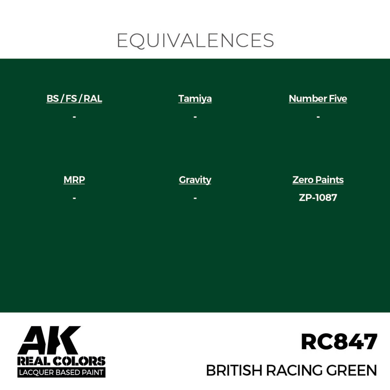 AKIRC847 AK Interactive Real Colors British Racing Green 17 ml.