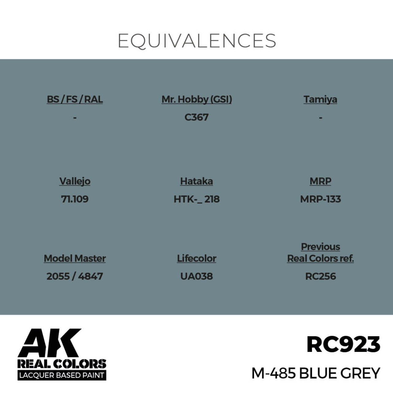 AKIRC923 AK Interactive Real Colors M-485 Blue Grey 17 ml.