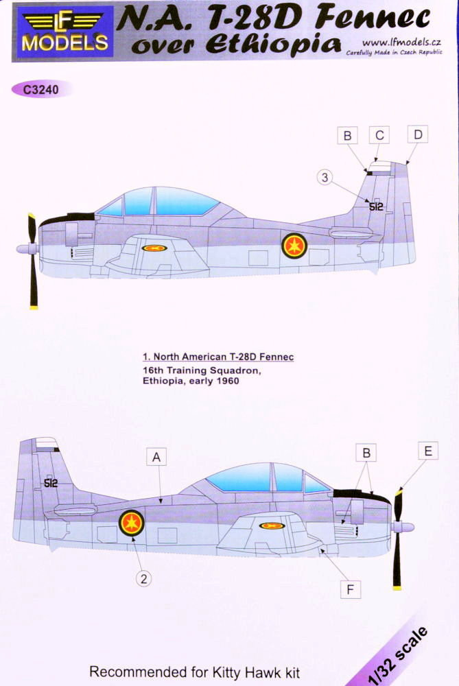 LFMC3240 LF Models 1/32 N.A. T-28D Fannec over Ethiopia Decal