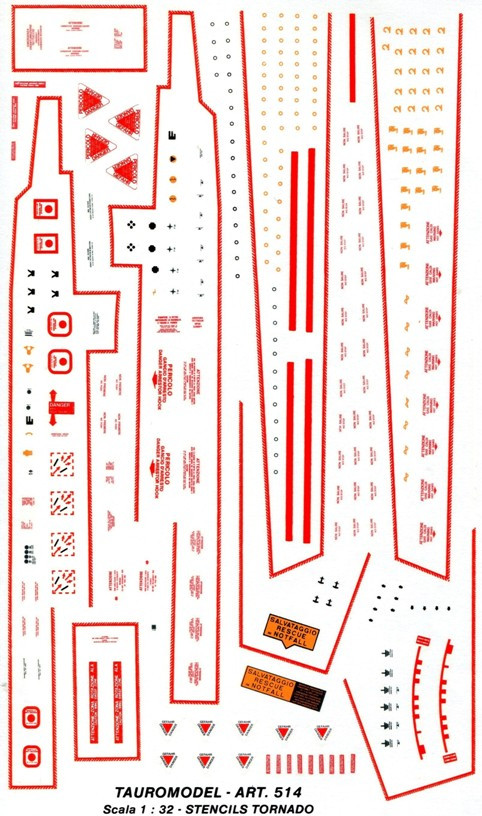 TU32514 Tauro Model Decal 1/32 Tornado Stencil Data  Italian