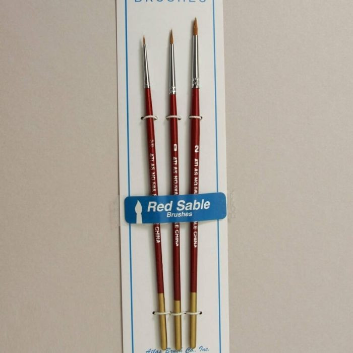 ABS58 Red Sable Brush Set in 3 Sizes