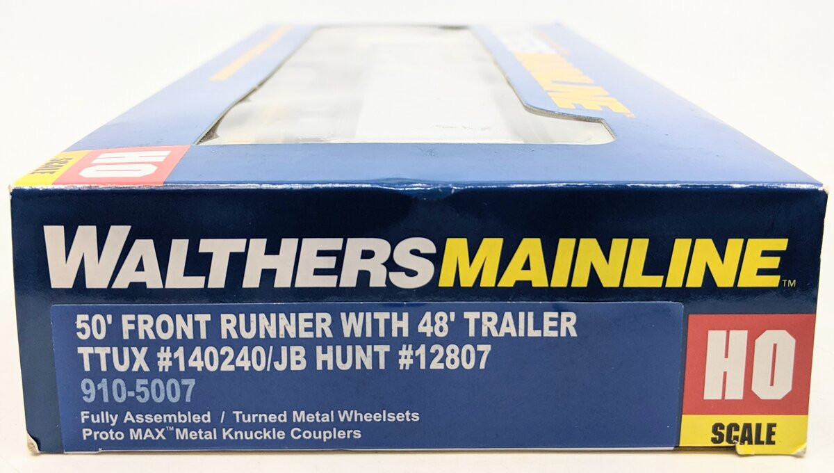 WALM5007  HO Trailer-Train TTUX #140240 w/48' J.B. Hunt Trailer #12807 (Car: yellow, black) 50' Front Runner w/Trailer - Ready to Run