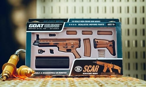 GOASCAR  1/3 Scale Die Cast FN Scar Model Rifle, Dark Tan