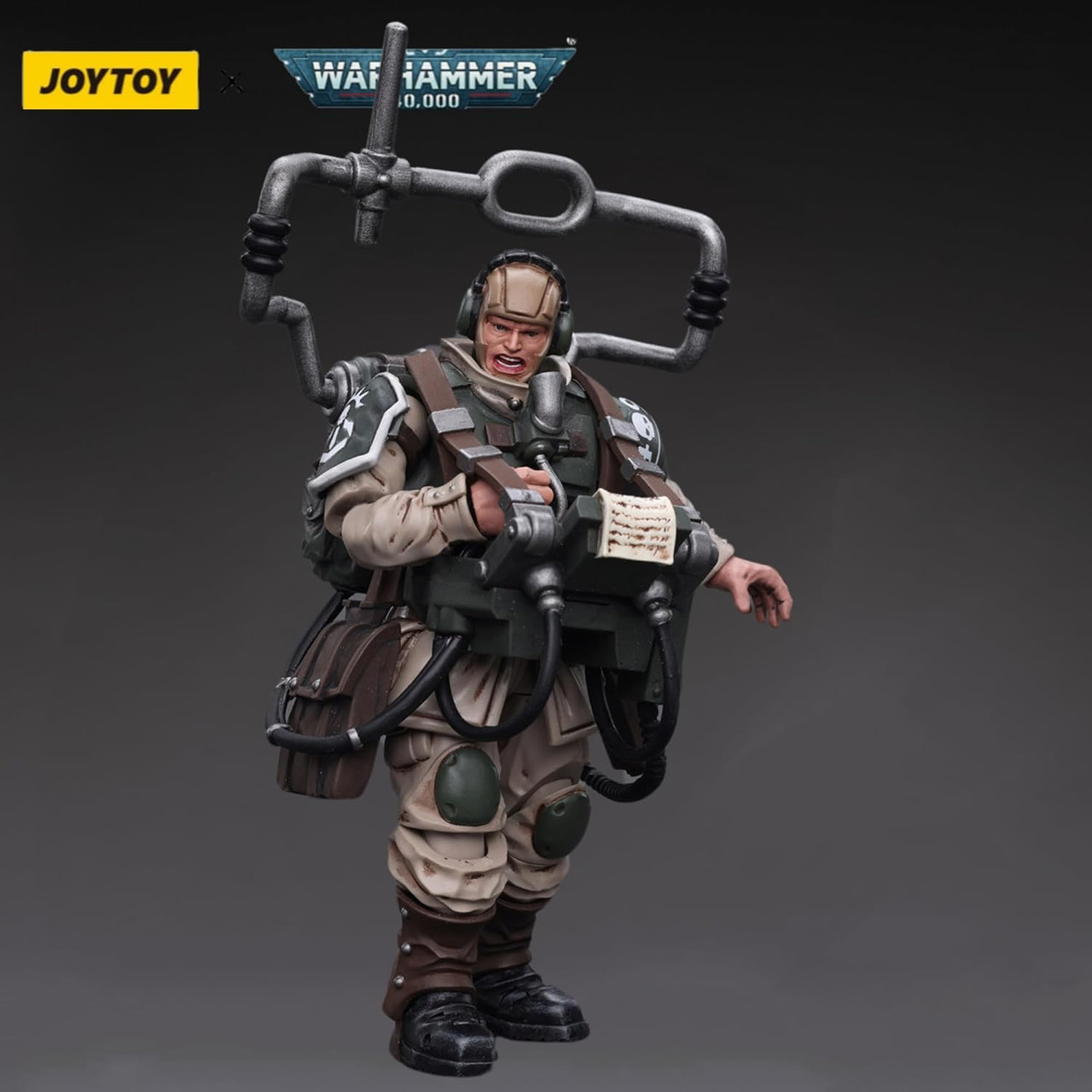 JT7929 Astra Militarum Cadian Command Squad Veteran with Regimental Standard