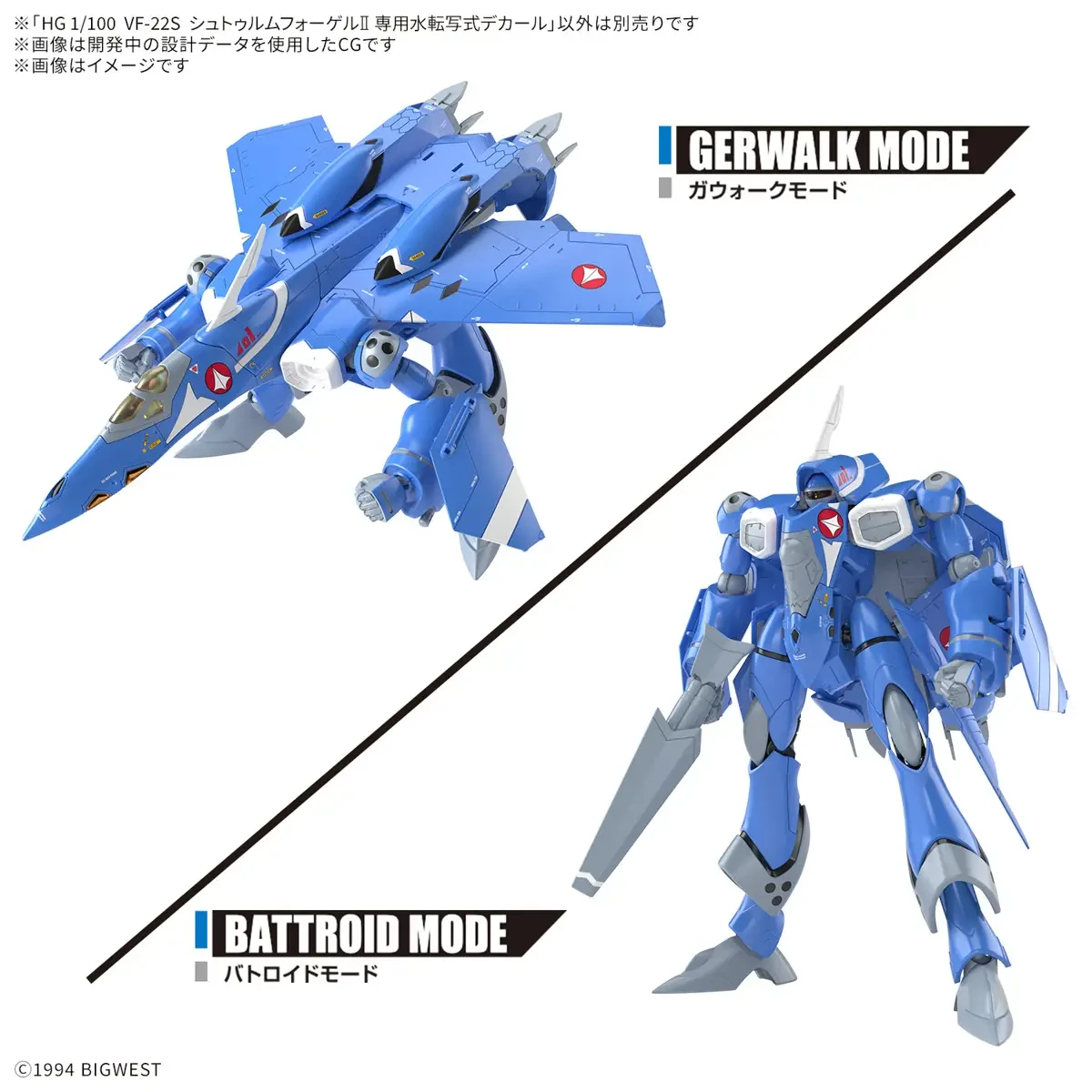 BAN2777016 Bandai HG 1/100 VF-22S Sturmvogel II "Macross" Waterslide Decals