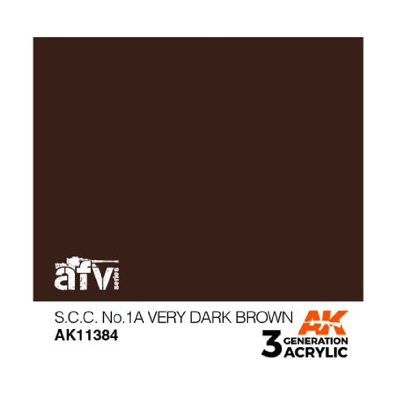 AKI11384 AK Interactive 3G S.C.C. No.1A Very Dark Brown