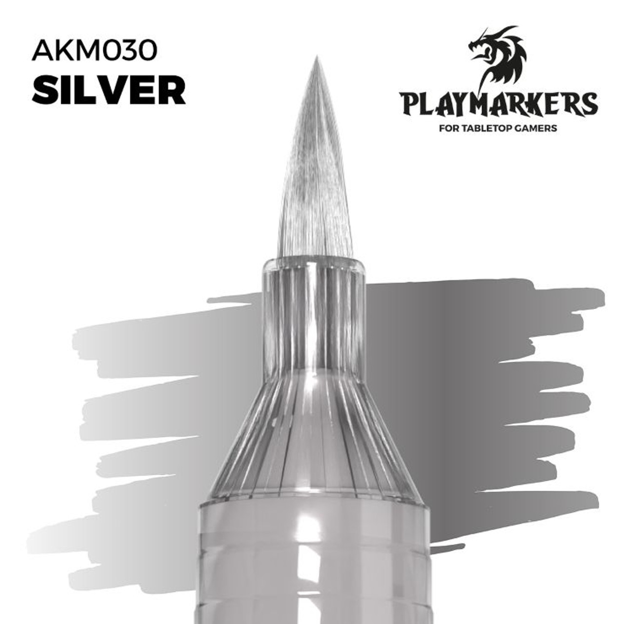 AKIM030 Playmarkers : Silver Acrylic Gamers Paint